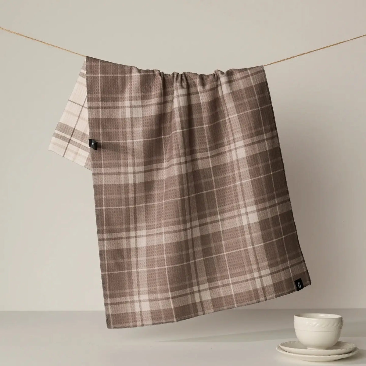 Oat Plaid Reversible Tea Towel