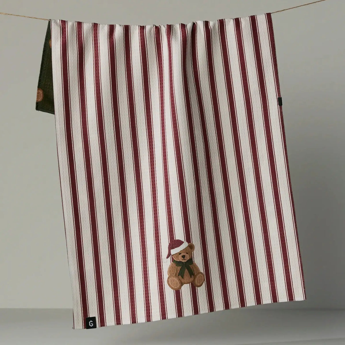 Christmas Bear Reversible Tea Towel