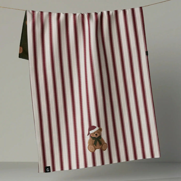Christmas Bear Reversible Tea Towel