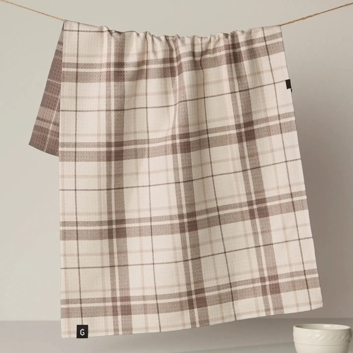 Oat Plaid Reversible Tea Towel