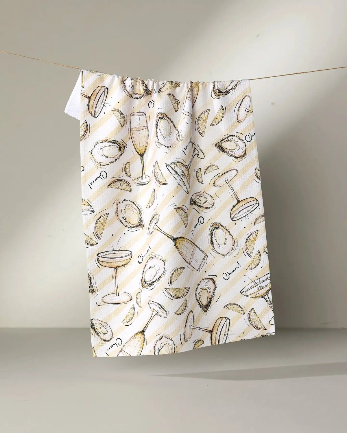 Oysters & Champagne Tea Towel