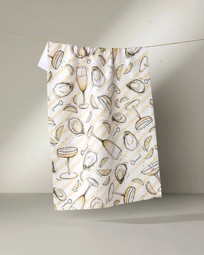 Oysters & Champagne Tea Towel