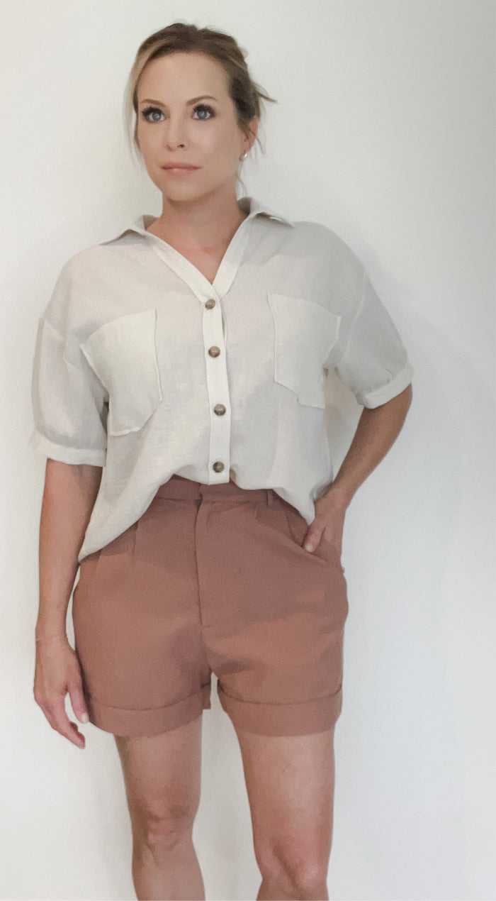 Siesta Pleated Shorts-Final Sale